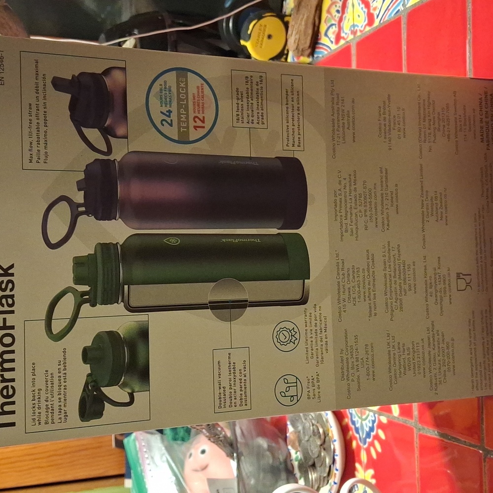 ThermoFlask Set Of 2 Double-wall Vacuum Insulated Stainless Steel 1.2L Bottles N - Picture 4 of 5